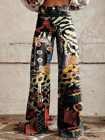 LP | Pantaloni artistici a vita alta per donna