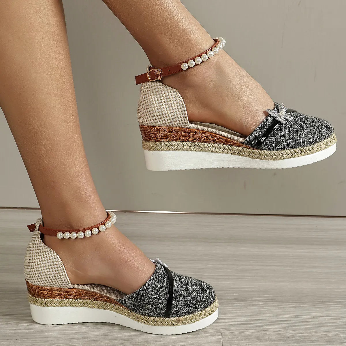 LP | Sandali con zeppa e fiocco per donna