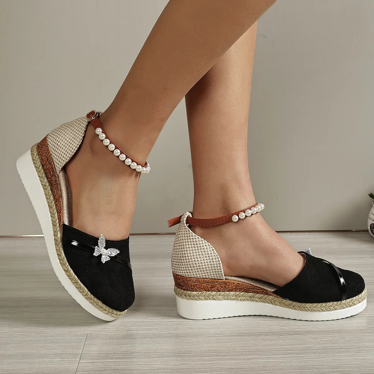LP | Sandali con zeppa e fiocco per donna