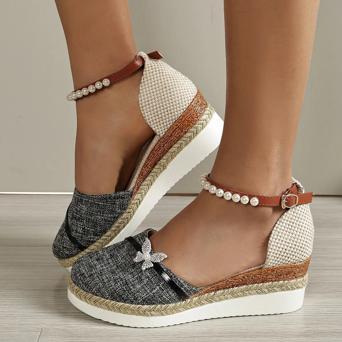 LP | Sandali con zeppa e fiocco per donna