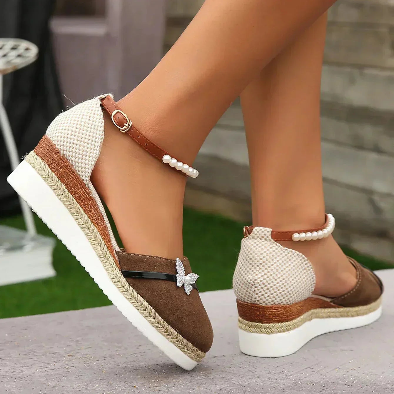 LP | Sandali con zeppa e fiocco per donna