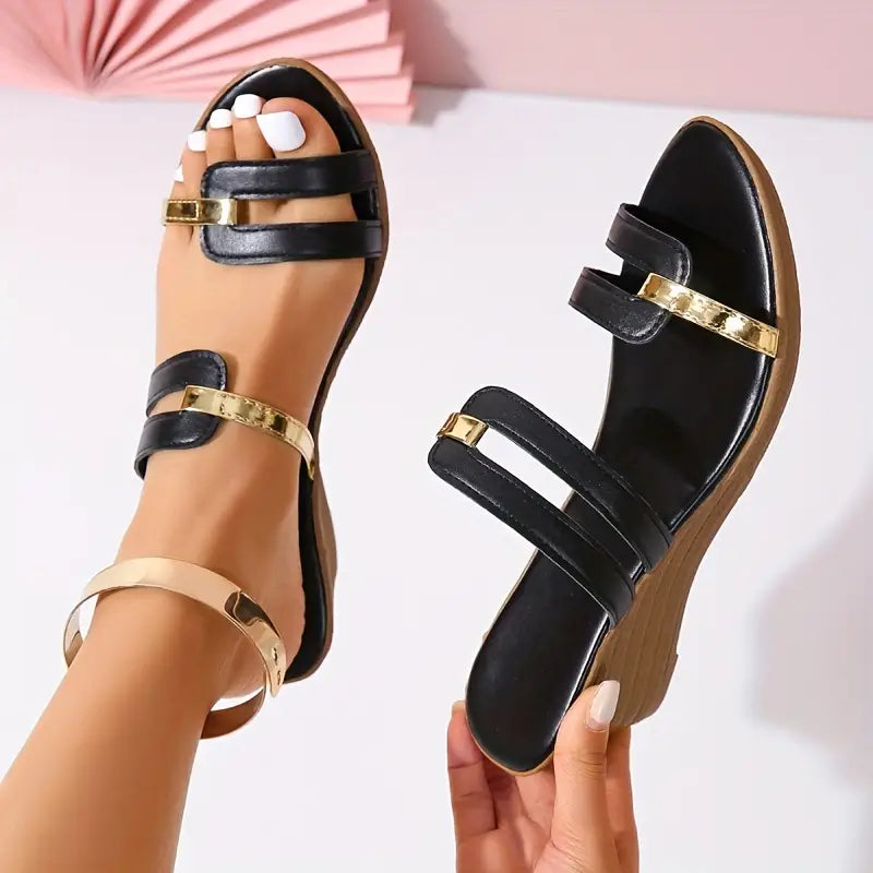 LP | Sandali con zeppa bassa