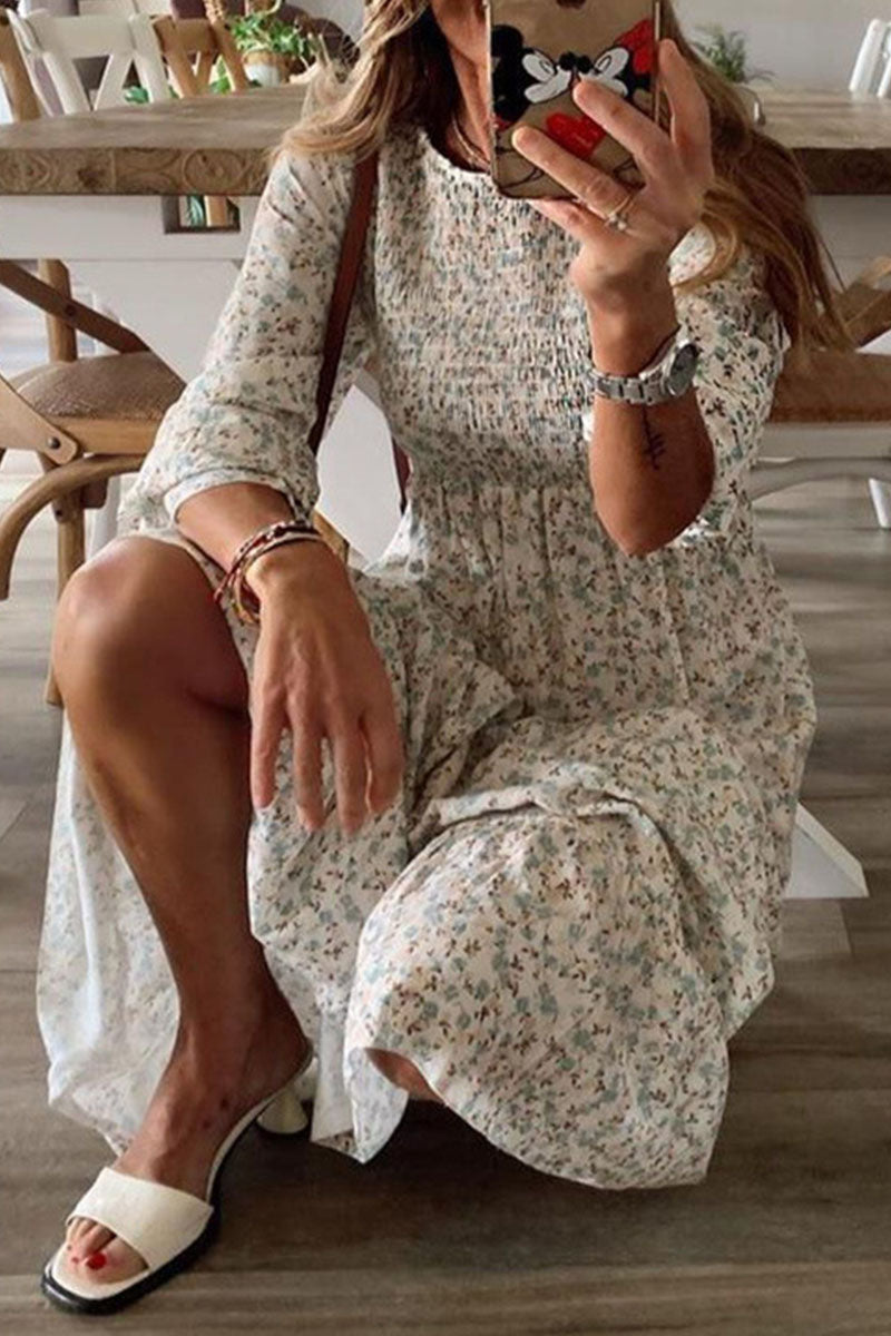 LP | Anna - Abiti patchwork con stampa street alla moda, scollo a O e linea ad A