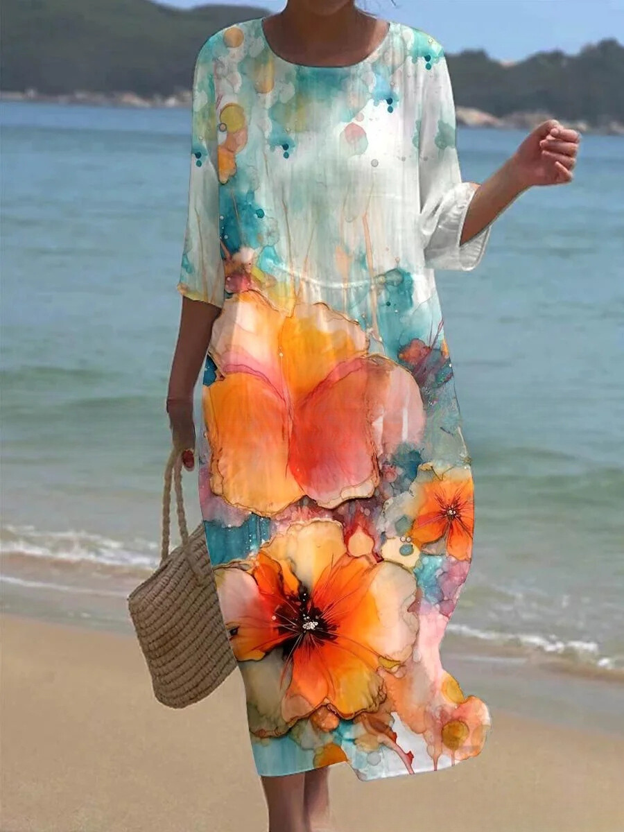 LP | Maxi abito con motivo floreale