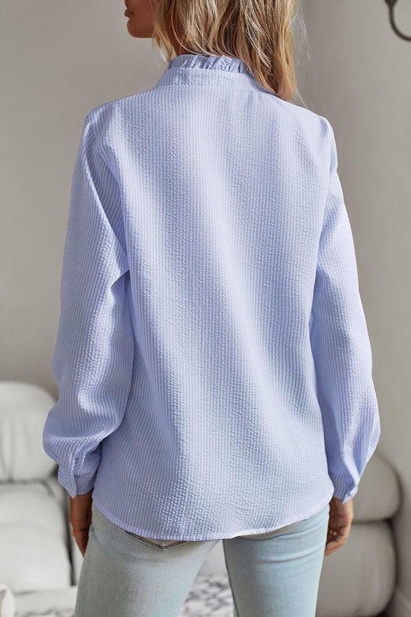 LP | Camicia a maniche lunghe blu con stampa