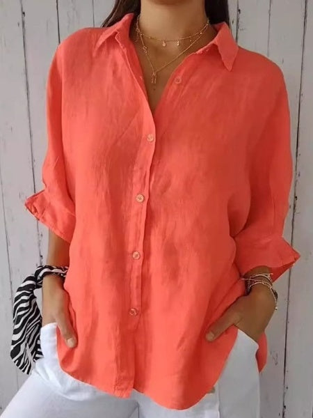 LP | Camicia casual da donna in cotone e lino