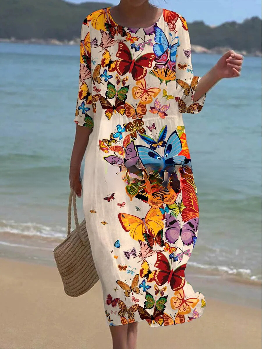 LP | Maxi abito con motivo floreale
