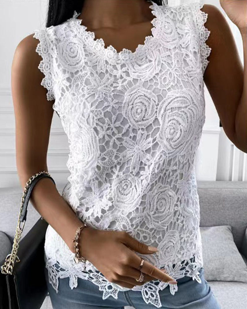 LP | Canotta elegante e semplice con pizzo