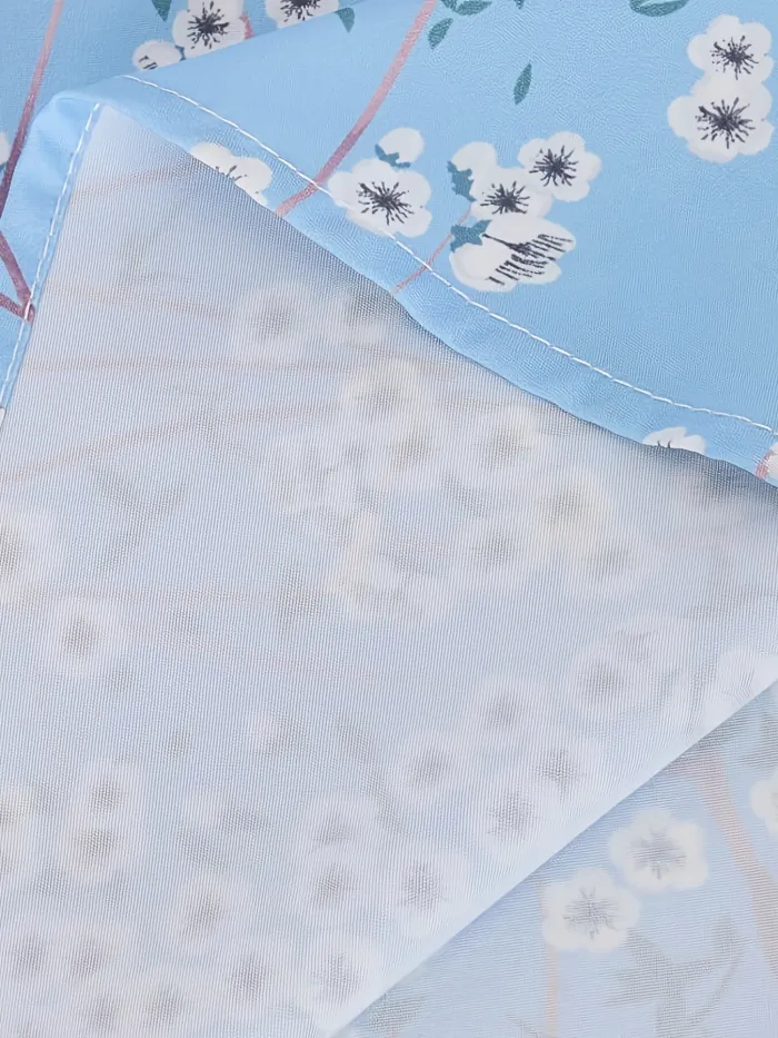 LP | Gianna - Abito con stampa floreale e orlo increspato, abito casual multistrato con maniche a mezza lunghezza e scollo a V, Abbigliamento donna