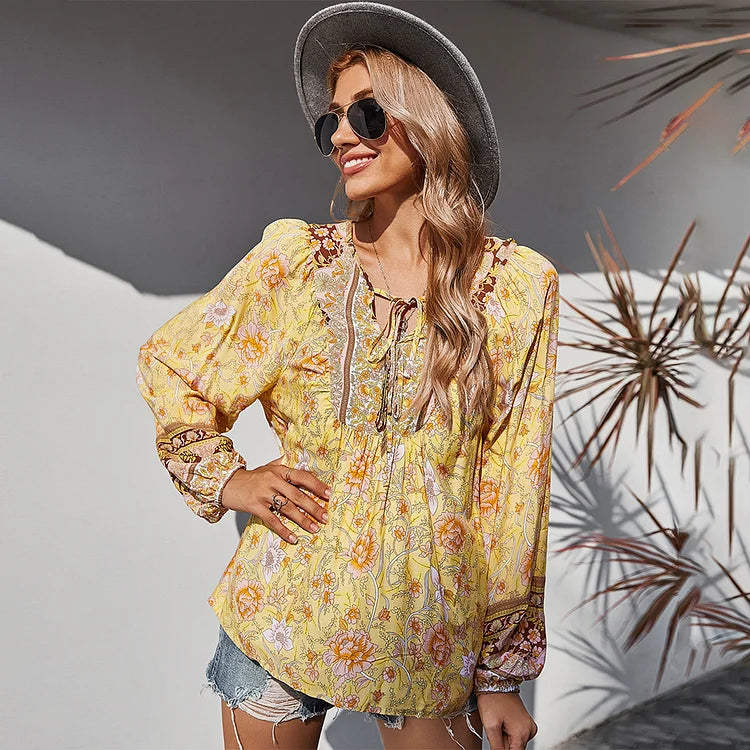LP | Camicetta boho a maniche lunghe alla moda