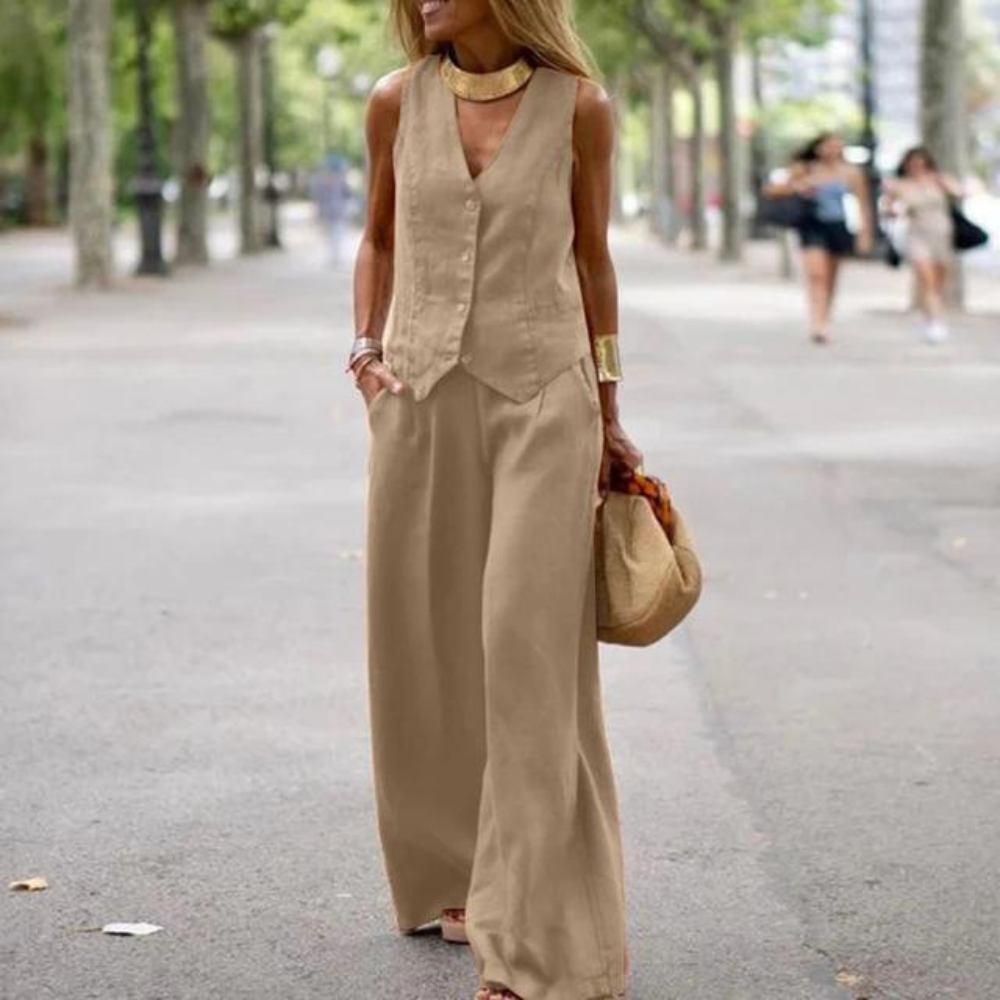 LP | Set elegante per donna - top e pantaloni