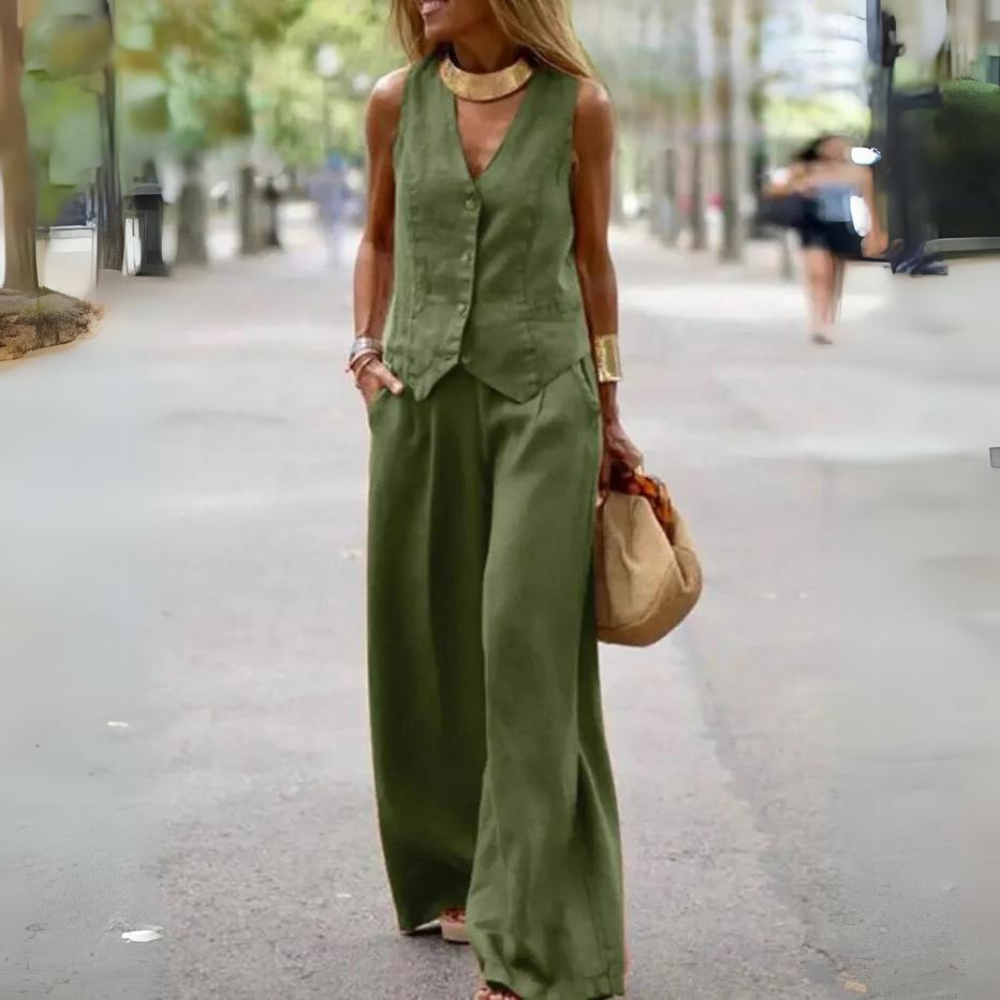 LP | Set elegante per donna - top e pantaloni