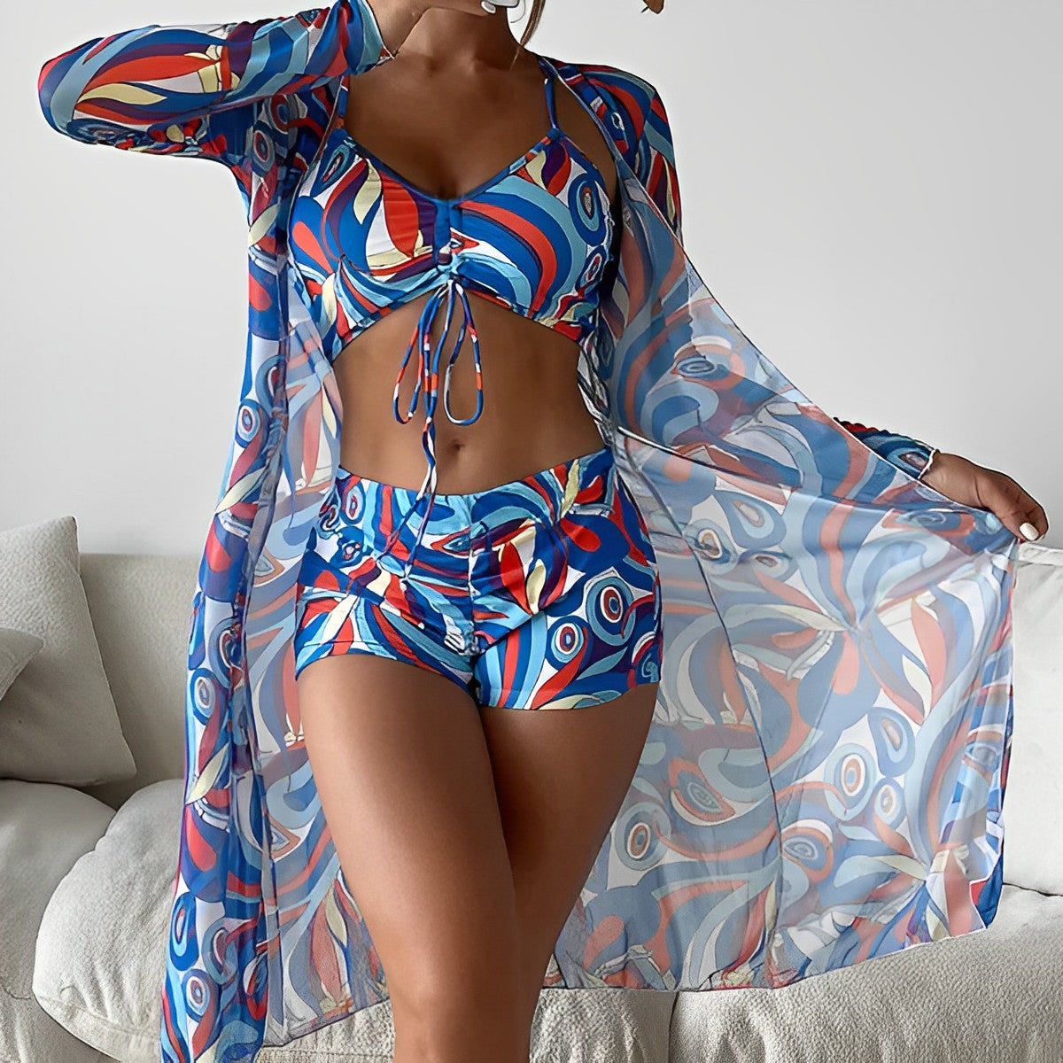 LP | Costume da bagno stampato con volute