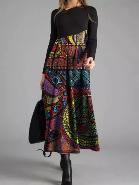 LP | Maxi abito patchwork geometrico