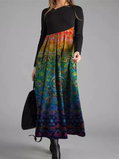 LP | Maxi abito patchwork geometrico