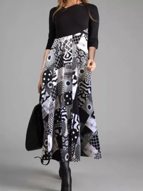 LP | Maxi abito patchwork geometrico