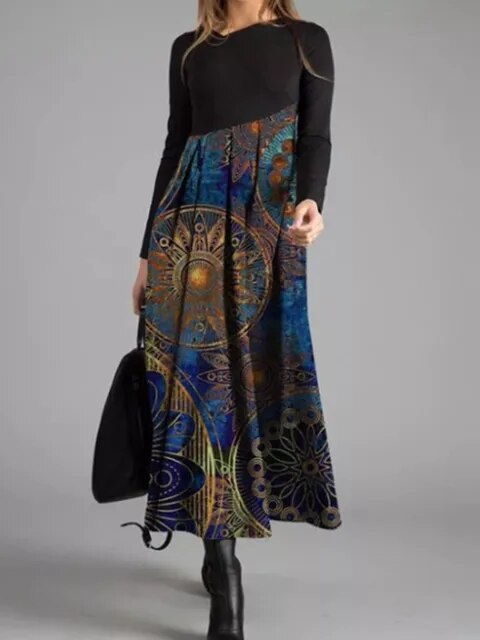 LP | Maxi abito patchwork geometrico