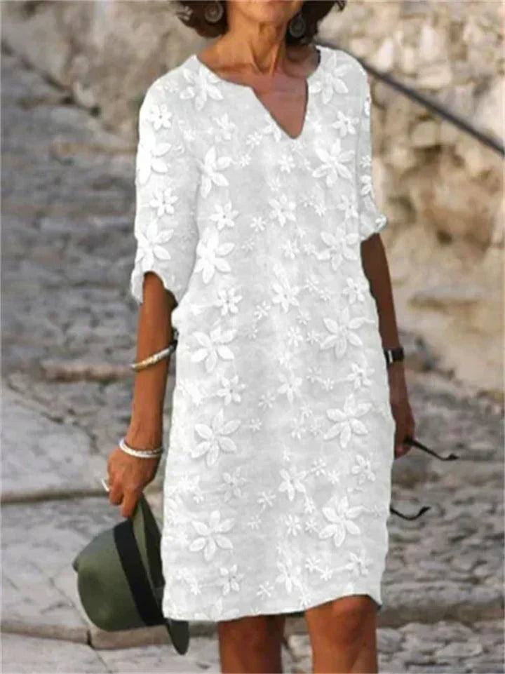 LP | Patricia -Abiti estivi con motivi floreali in cotone e lino
