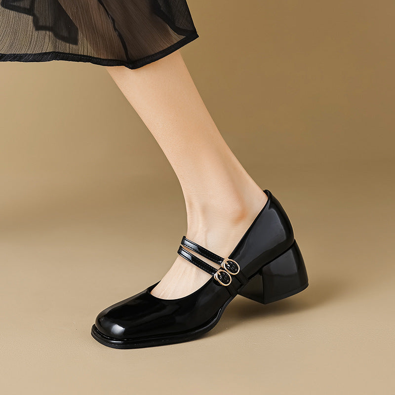 LP | Scarpe vintage con doppio cinturino e tacco a blocco