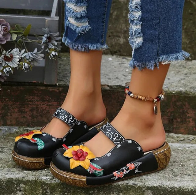 LP | Mocassini casual con suola spessa e motivo floreale