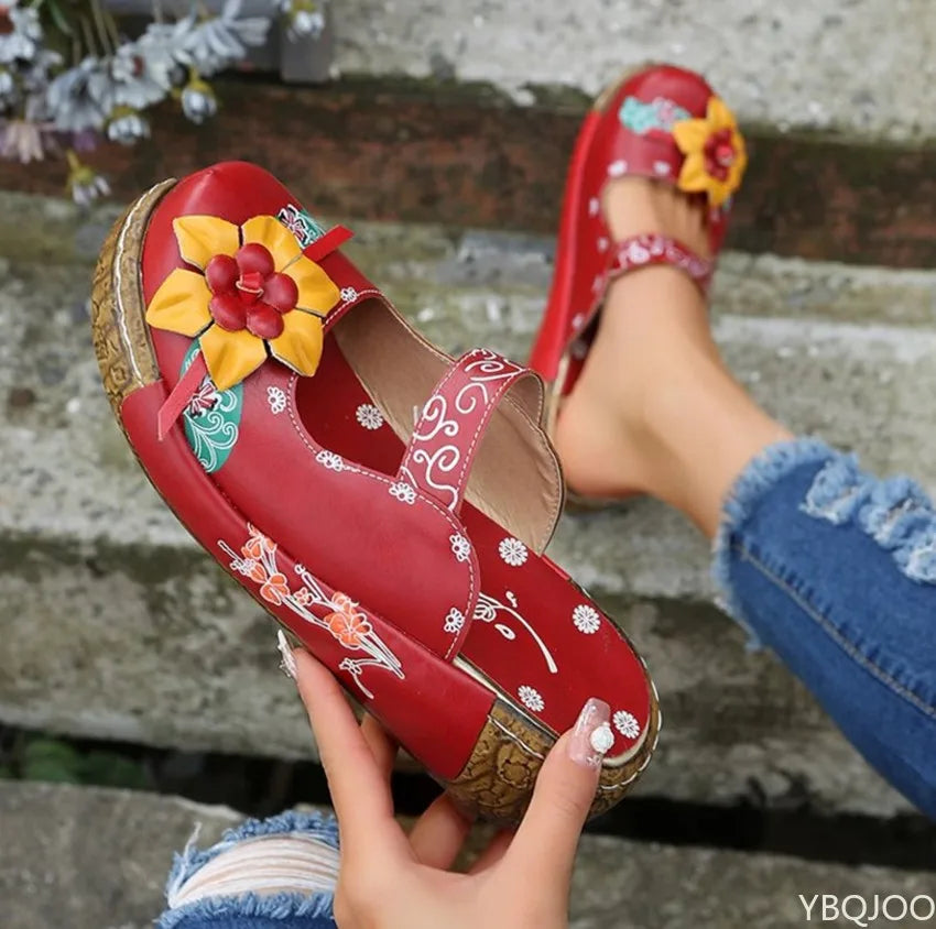 LP | Mocassini casual con suola spessa e motivo floreale
