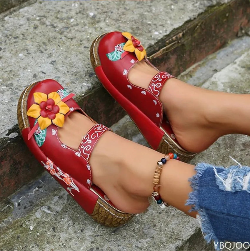 LP | Mocassini casual con suola spessa e motivo floreale