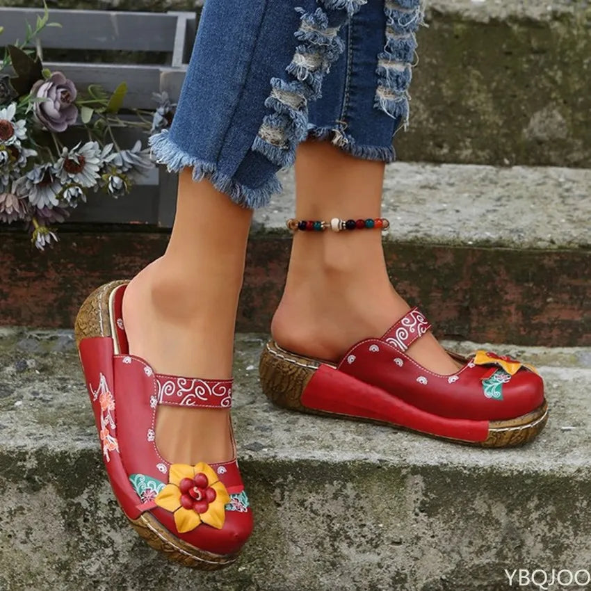 LP | Mocassini casual con suola spessa e motivo floreale