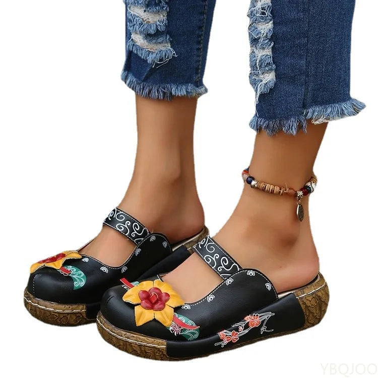 LP | Mocassini casual con suola spessa e motivo floreale