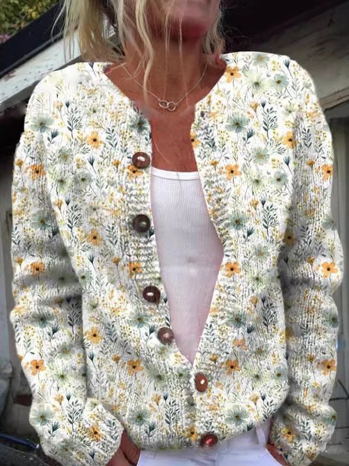 LP | Cardigan con motivo floreale
