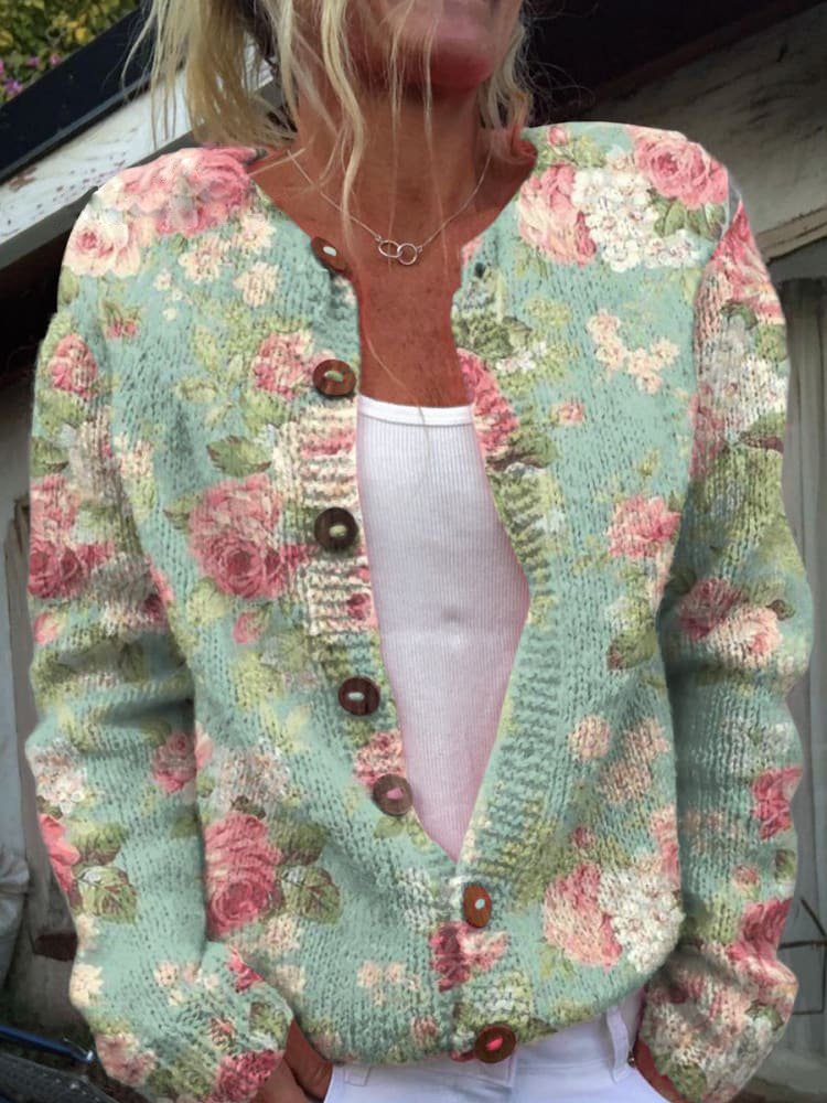 LP | Cardigan con motivo floreale