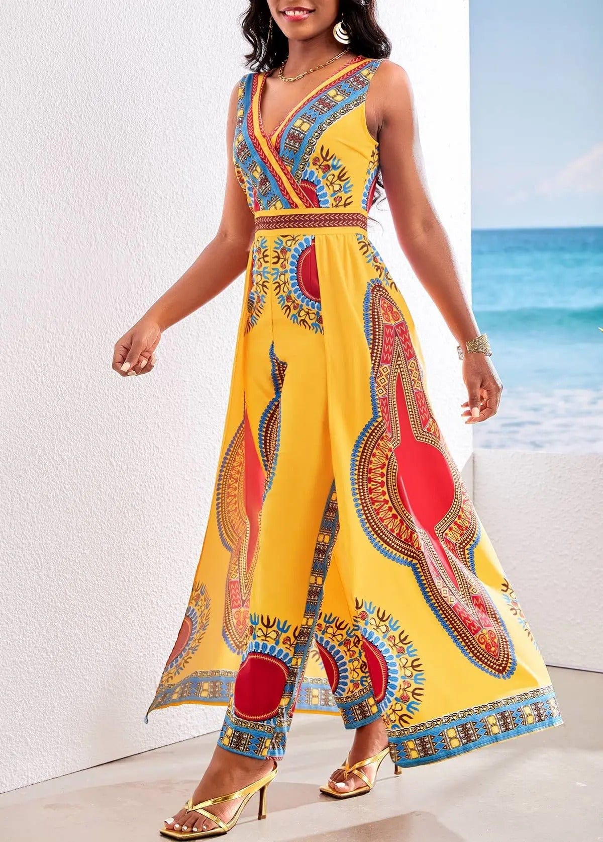 LP | Tuta con stampa africana in stile dashiki
