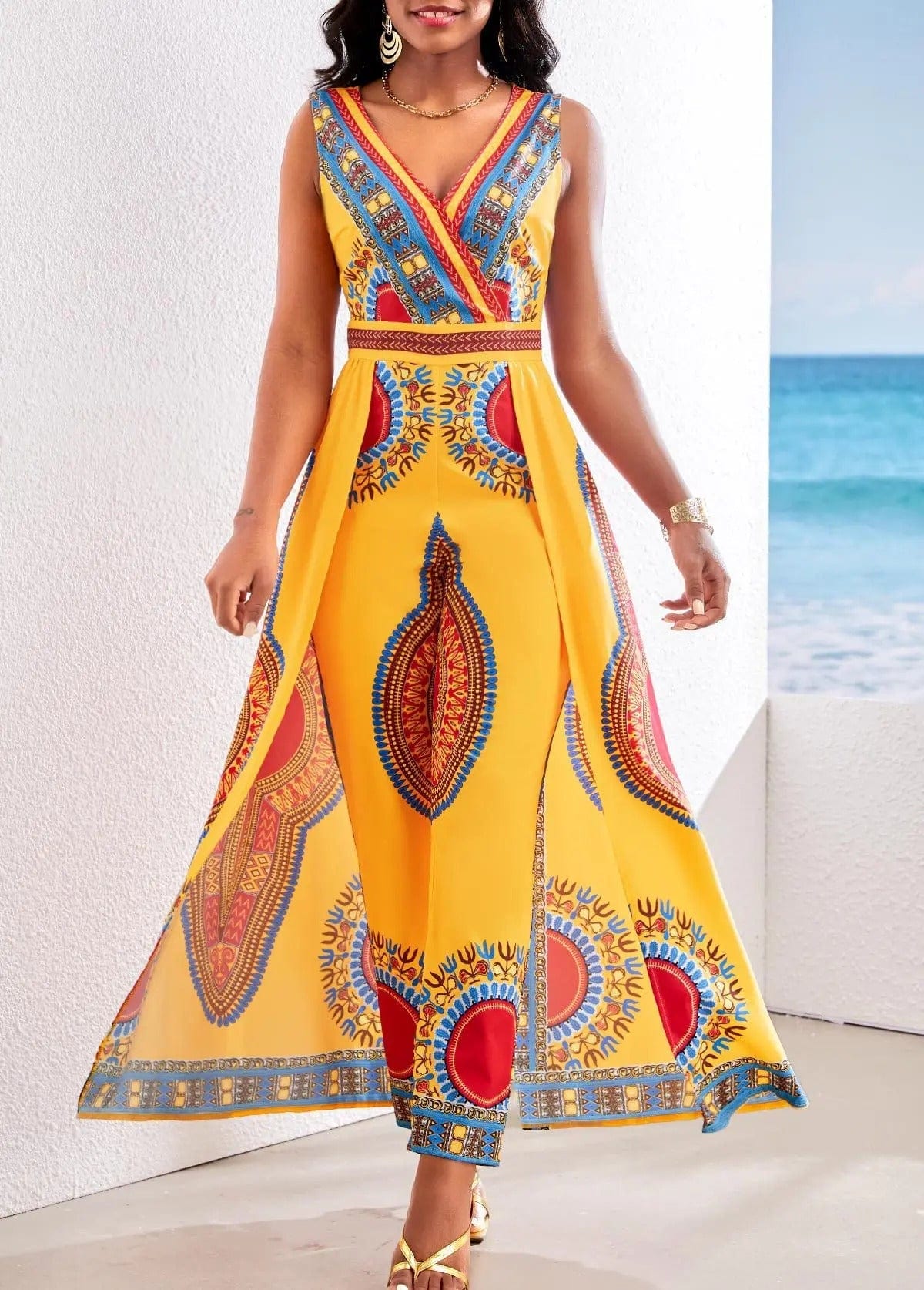 LP | Tuta con stampa africana in stile dashiki