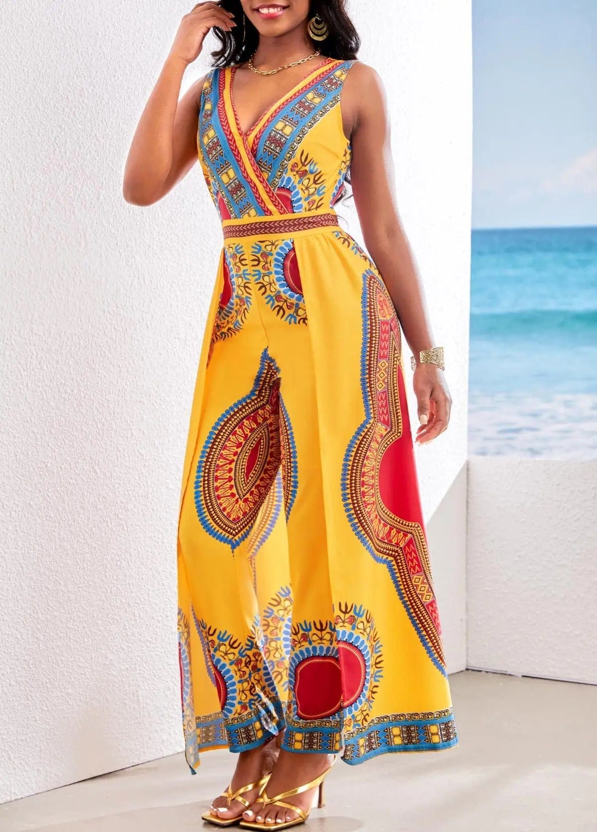 LP | Tuta con stampa africana in stile dashiki