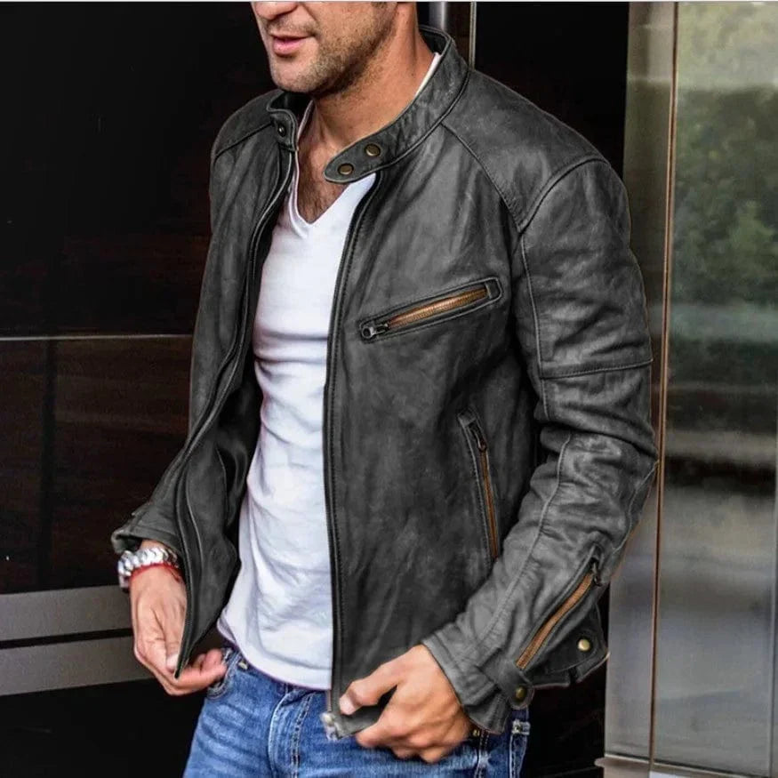 LP | Giacca in pelle streetwear alla moda