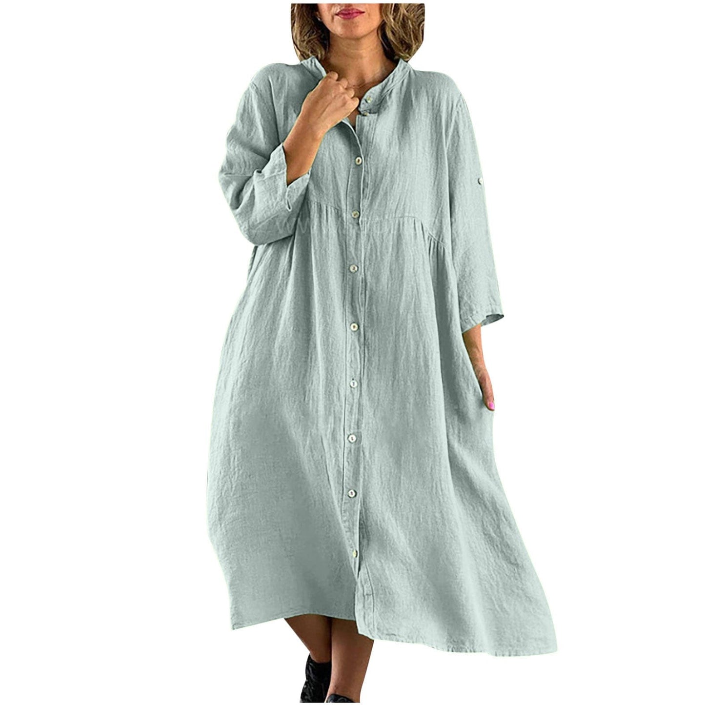 LP | Abito lungo casual in cotone e lino