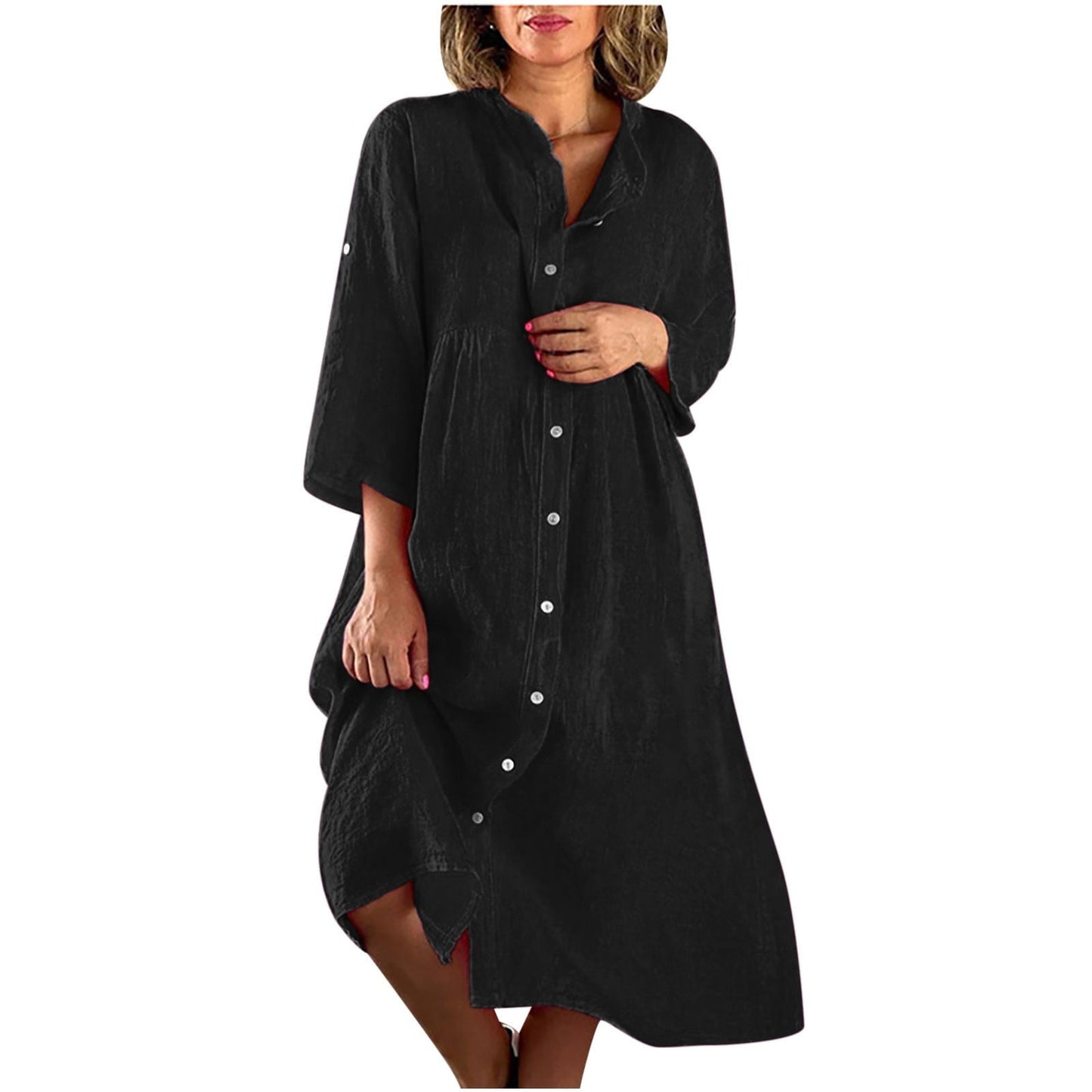 LP | Abito lungo casual in cotone e lino