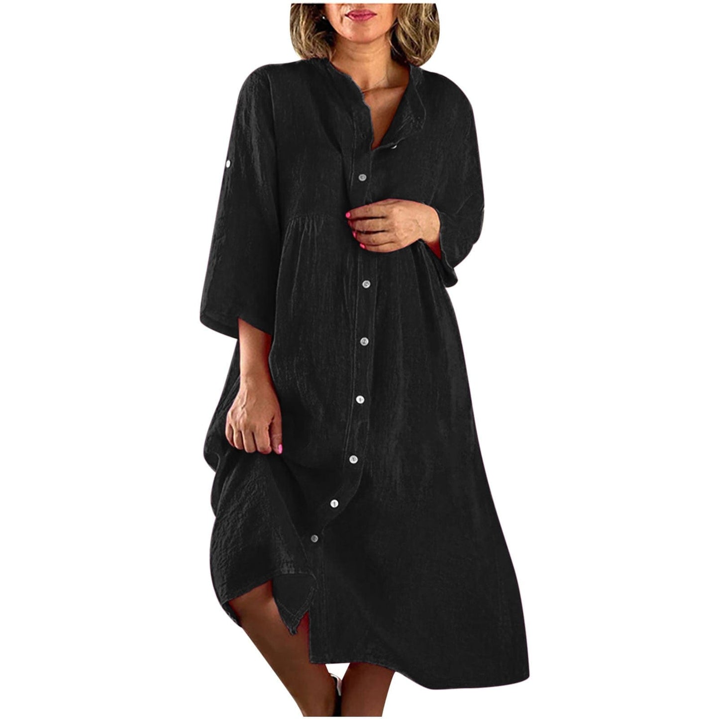 LP | Abito lungo casual in cotone e lino