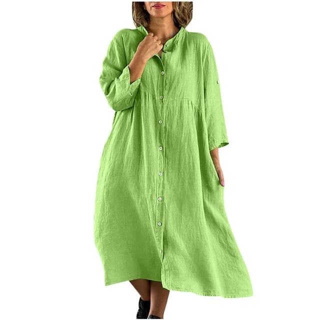 LP | Abito lungo casual in cotone e lino