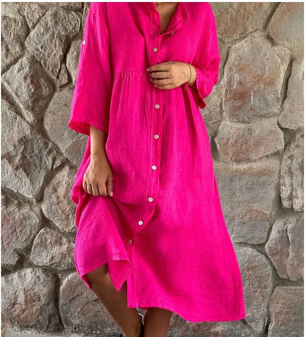 LP | Abito lungo casual in cotone e lino