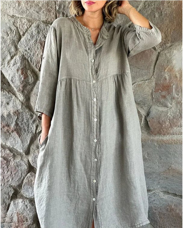 LP | Abito lungo casual in cotone e lino