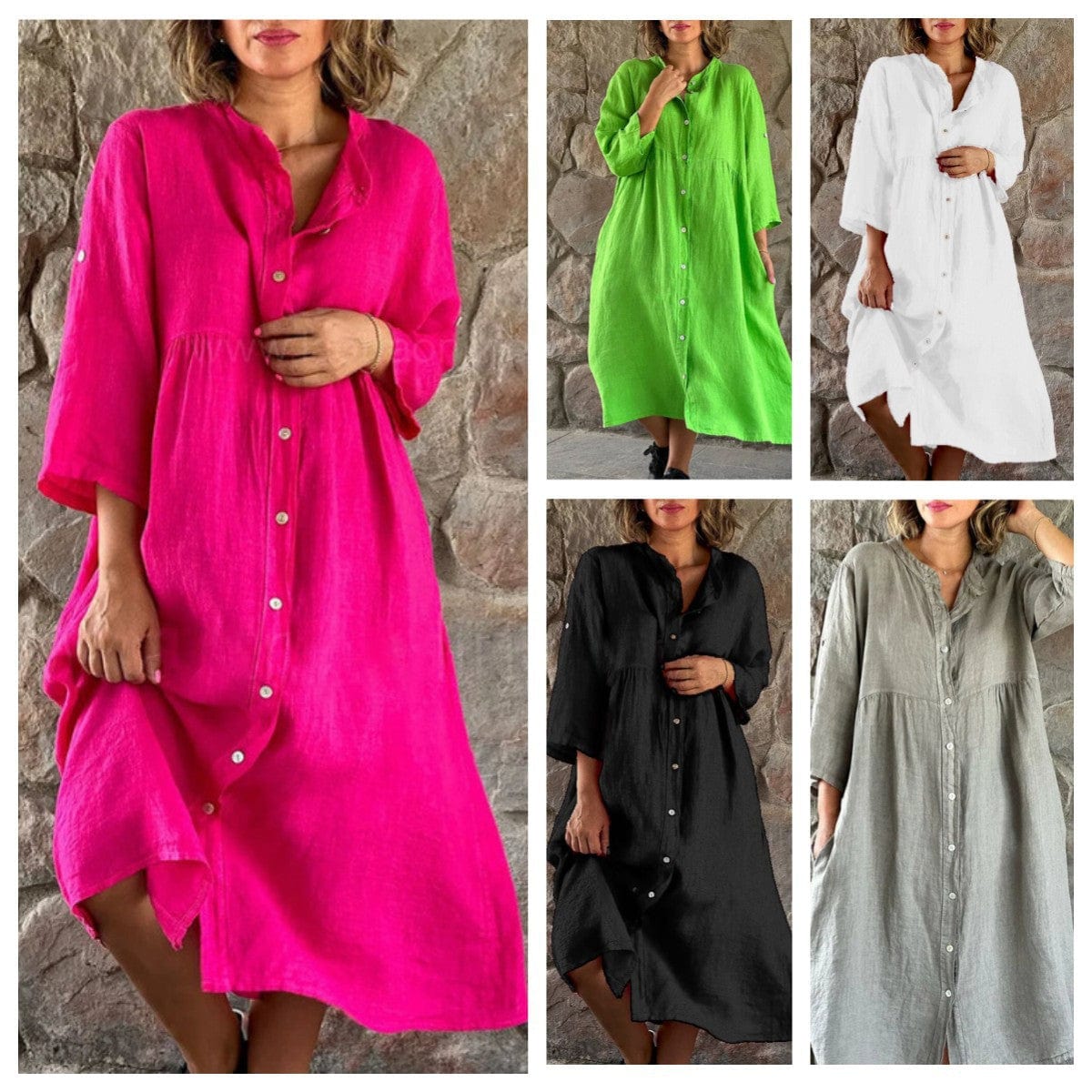 LP | Abito lungo casual in cotone e lino