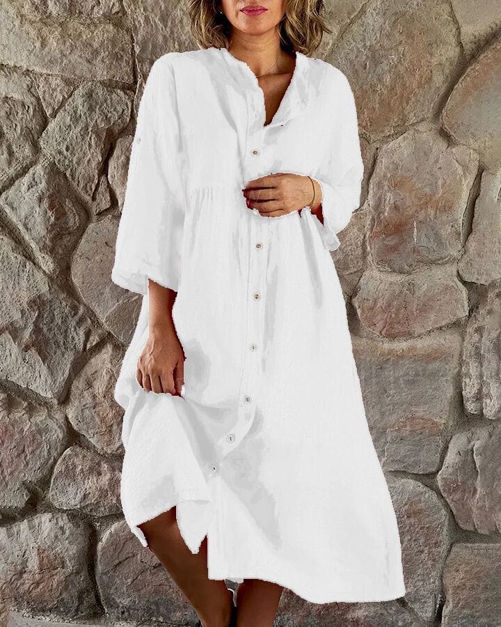 LP | Abito lungo casual in cotone e lino