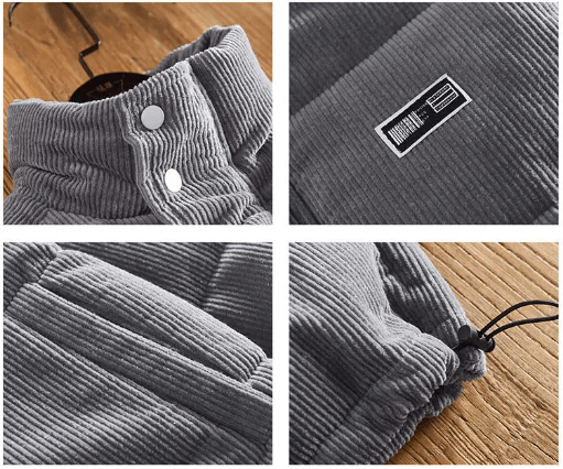 LP | Giacca moda hip-hop in velluto imbottita