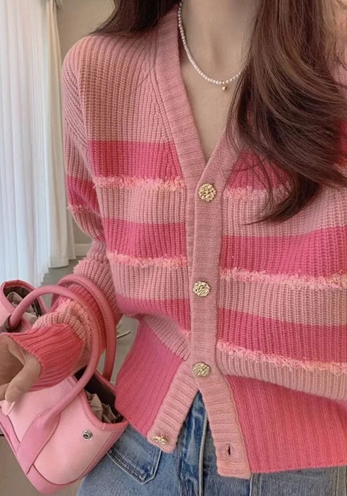 LP | Cardigan casual in maglia a righe