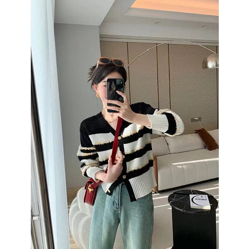 LP | Cardigan casual in maglia a righe