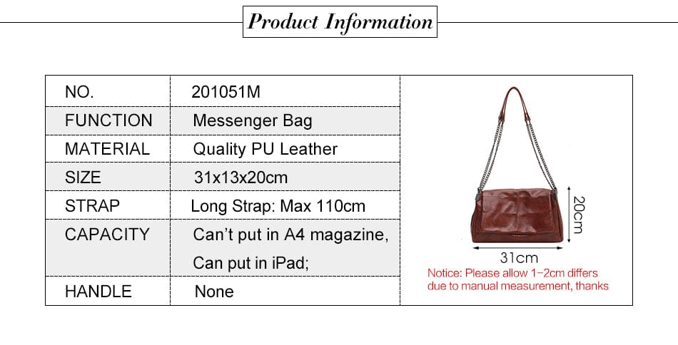 LP | Borsa a tracolla in pelle di alta qualità