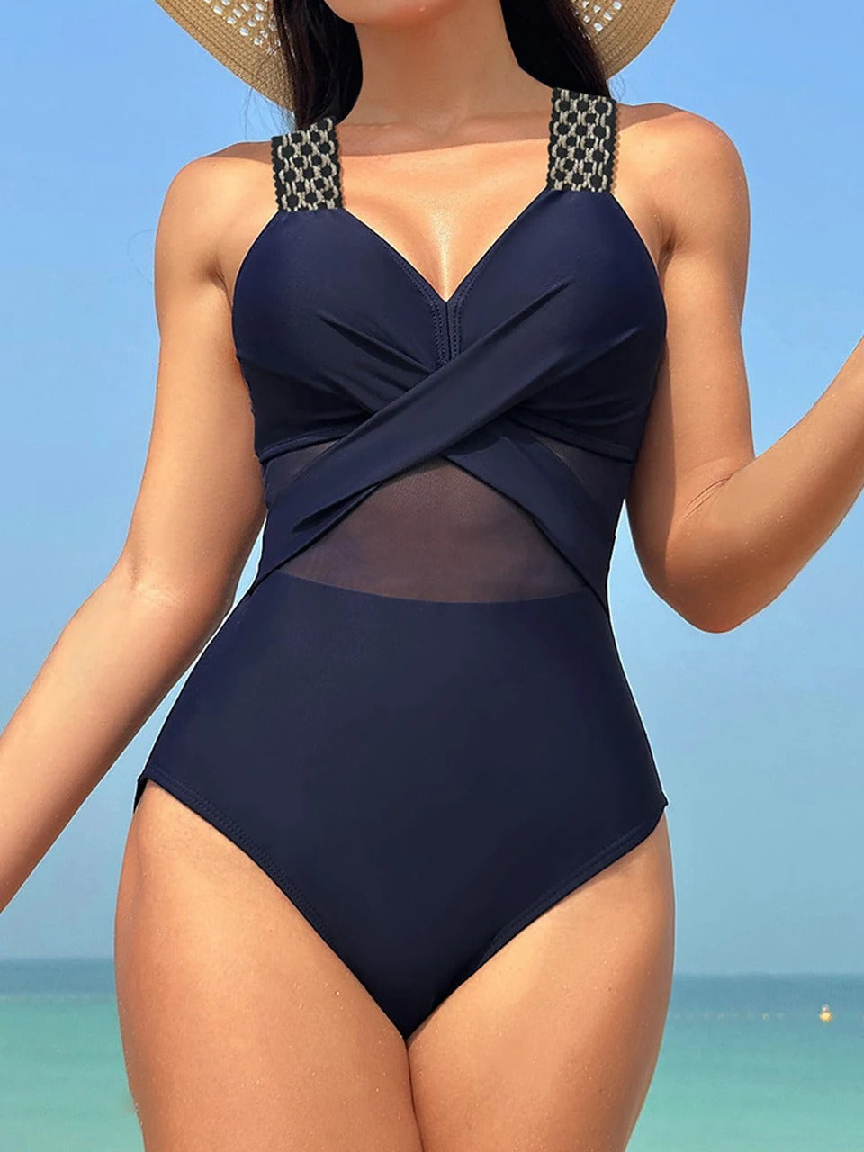 LP | Costume da bagno intero in rete con cinturino destro