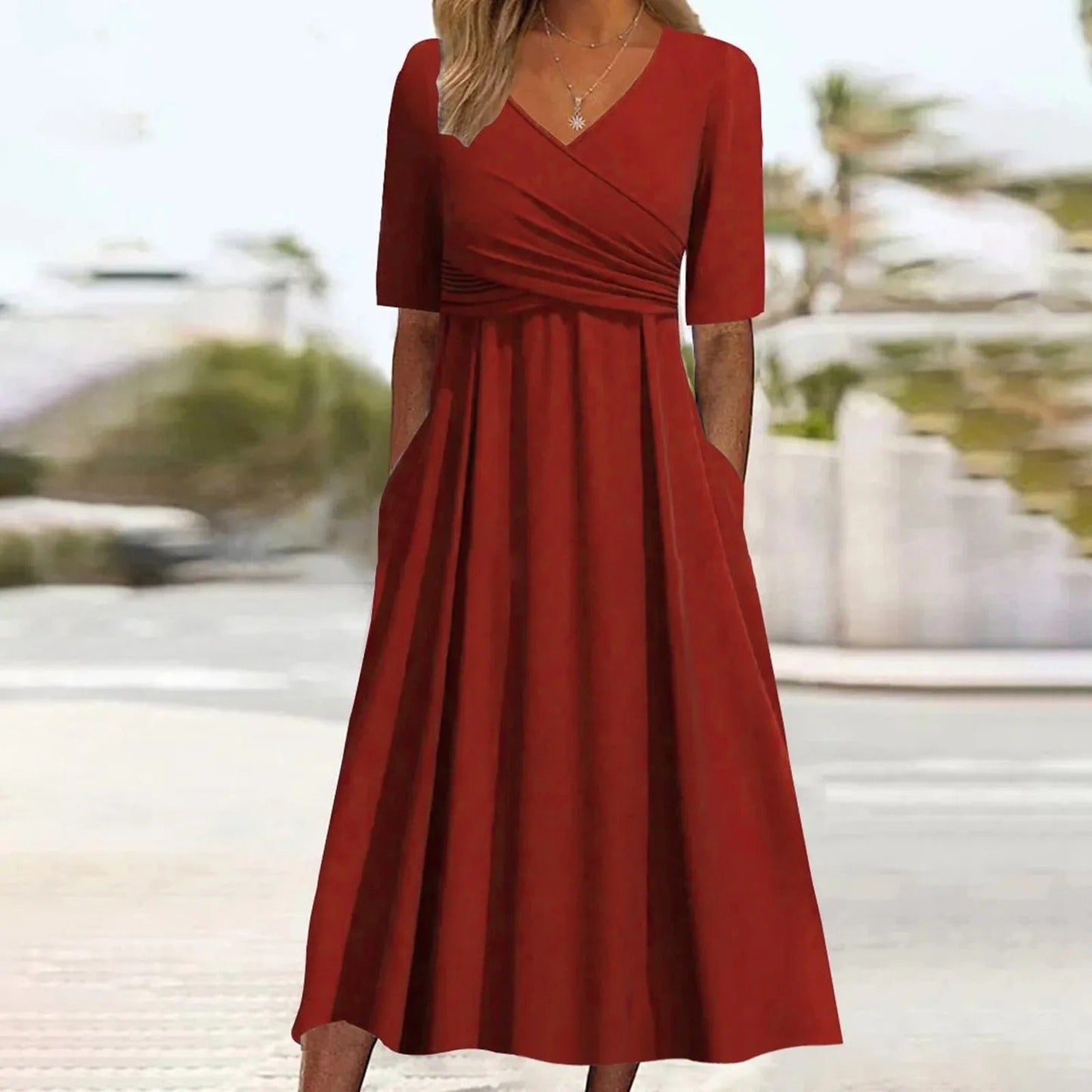 LP | Maxi abito con scollo a V