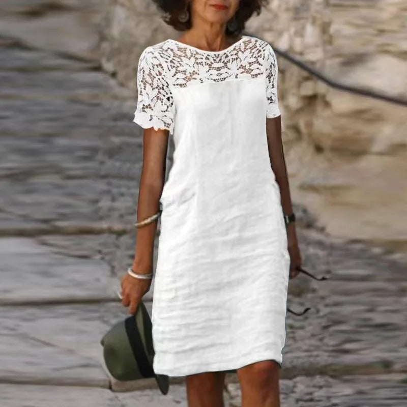 LP | Abito in cotone, pizzo e lino