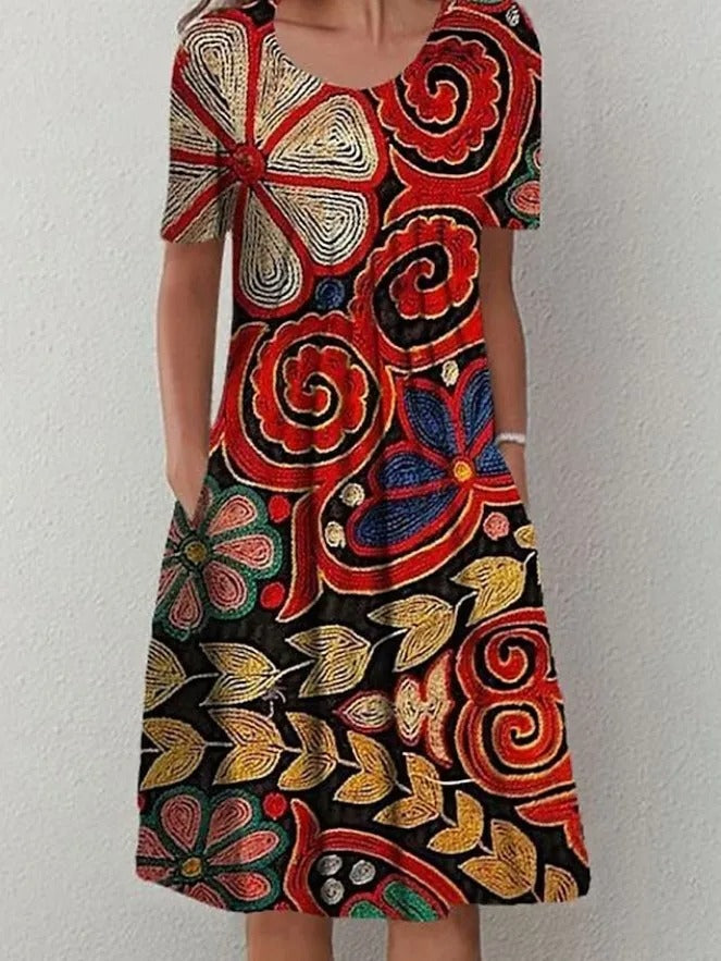 LP | Abito midi con stampa floreale